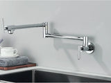 Designer Wand Wasserhahn Küche Goldoptik – Kaltwasserarmatur | Schwenkbarer Hahn | Platzsparend & Elegant