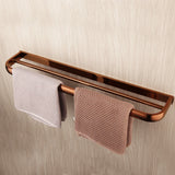 Monoria Premium Badaccessoire Set Roségold 5-teilig Wandmontage aus Massivmessing – Luxus Badezimmer Komplettset | Elegantes Hotel-Design für stilvolle Badgestaltung | Korrosionsbeständige Sanitär-Accessoires