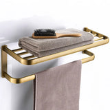 ImperiumBronze Premium Badaccessoire Set Antik Messing 5-teilig mit WC-Bürstenhalter – Wandmontiertes Komplettset für Badezimmer | Klassisches Vintage Design aus Kupferlegierung | Hochwertige Sanitär-Organisation im Retro-Stil