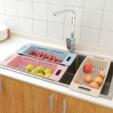 DryChef Spülbecken Organizer – Verstellbarer Abtropfkorb Küche | Auto Drainage Kunststoff | Obst Gemüse Waschkorb