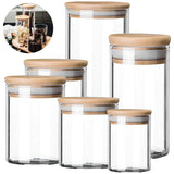 NaturGlas Küchenbehälter Set – Vorratsgläser mit Holzdeckel | Luftdichtes Aufbewahrungssystem | Modernes Küchendesign