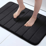 CloudComfort Memory-Schaum Badematte – rutschfeste & wasserabsorbierende Badezimmermatte | extra weich, maschinenwaschbar & modernes 3D-Streifendesign