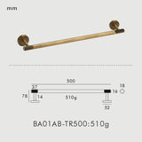 RetroLux Badset Bronze – Messing Badezimmer Zubehör | Gerändelte Oberfläche | Wandmontiertes Accessoires Set