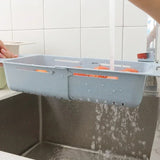 DryChef Spülbecken Organizer – Verstellbarer Abtropfkorb Küche | Auto Drainage Kunststoff | Obst Gemüse Waschkorb