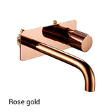 Veloura Lavabomischer – Roségoldene Wandarmatur aus Messing | Eleganter Warm- und Kaltwassermischer | Design-Lavaboarmatur mit Keramikkartusche