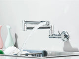 Designer Wand Wasserhahn Küche Goldoptik – Kaltwasserarmatur | Schwenkbarer Hahn | Platzsparend & Elegant