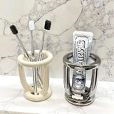 ScandiCare Keramik Zahnbecher – Minimalistischer Bad-Organizer | Hygienisch & Stilvoll | Modernes Design
