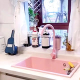 Auralis Premium Waschtischarmatur Einhebel Messing Farbdesign Warm- und Kaltwasser Einloch – Moderne Badezimmerarmatur in Rosa, Weiß oder Schwarz | Stilvoller Design Wasserhahn | Kratzfeste Lackoberfläche & langlebige Qualität