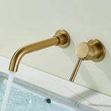 LuxRotate Waschbeckenarmatur Gold – Wand Wasserhahn Messing | 360° Schwenkbar | Minimalistisches Bad Design