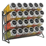 Wand Gewürzregal 4 Ebenen Metall – Küchen Organizer | Vorratshalter | Platzsparendes Regal ohne Gläser