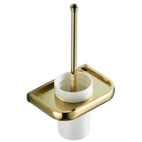 LAVARELLE Roségold WC-Bürstenhalter Wand – Messing Toilettenbürste mit Keramikbecher | Hygienisch & Platzsparend | Elegantes Badzubehör