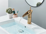 VintageStream Waschbeckenhahn Bronze – Wasserfall Armatur Messing | Einhebel Mischbatterie | Klassisches Bad Upgrade