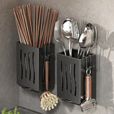 OrgaChef Besteckhalter Küche – Wand Organizer Kunststoff | Löffel & Essstäbchen Abtropfhalter | Moderne Küchenlösung