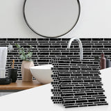 MarbleStyle Premium Marmoroptik Wandaufkleber Schwarz-Weiß Selbstklebend – Wasserfeste Fliesenfolie 1/6/12er Set | Elegante Design-Wandverkleidung für Küche & Bad | Hitzebeständige PVC Fliesensticker