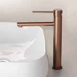 Aurélis Premium Waschtischarmatur Hochformat Roségold Gebürstet Edelstahl Einhebel – Luxus Badezimmerarmatur für Aufsatzwaschbecken | Warm- und Kaltwasser | Elegantes Design mit Keramikventil