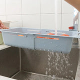 DryChef Spülbecken Organizer – Verstellbarer Abtropfkorb Küche | Auto Drainage Kunststoff | Obst Gemüse Waschkorb