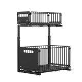 Unterspülen Regal Ausziehbar 2 Stufen – Küchenschrank Organizer | Gewürzkorb | Platzsparendes Stahlregal