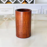 NaturEssence Premium Holz-Küchenhelfer-Set mit Aufbewahrungsgefäß – 5-teiliges Kochbesteck aus Naturholz | Schonendes Kochutensilien-Set für Antihaftgeschirr | Nachhaltiges Küchenorganisations-Set