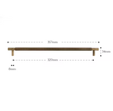 LuxGrip T-Möbelgriff aus Messing – Gerändelter Retro Griff | Antik Bronze Optik | Industrie Design Highlight