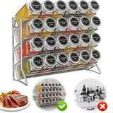 Wand Gewürzregal 4 Ebenen Metall – Küchen Organizer | Vorratshalter | Platzsparendes Regal ohne Gläser