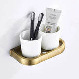 ImperiumBronze Premium Badaccessoire Set Antik Messing 5-teilig mit WC-Bürstenhalter – Wandmontiertes Komplettset für Badezimmer | Klassisches Vintage Design aus Kupferlegierung | Hochwertige Sanitär-Organisation im Retro-Stil