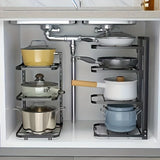 FlexiRack Max Edelstahl-Topf- & Pfannen-Organizer mit Flex-System – Verstellbares Küchenregal für Töpfe, Pfannen & Deckel | Mehrstufiger Schrank-Organizer aus Karbonstahl | Platzsparende Premium Küchenaufbewahrung