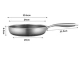 HexaChef Pro Edelstahl-Honigwaben-Bratpfanne 28 cm mit Glasdeckel für alle Herdarten | kratzfeste Antihaft-Profi-Pfanne | langlebige Edelstahl-Aluminium-Kochpfanne