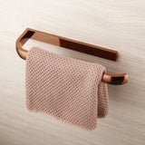 Monoria Premium Badaccessoire Set Roségold 5-teilig Wandmontage aus Massivmessing – Luxus Badezimmer Komplettset | Elegantes Hotel-Design für stilvolle Badgestaltung | Korrosionsbeständige Sanitär-Accessoires