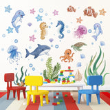 OceanDream Premium Meerestiere Wandtattoos Kinderzimmer & Bad PVC – Selbstklebende Unterwasser Wandaufkleber mit Delfin, Schildkröte & Fisch | Kreative Kinder Wanddeko rückstandslos entfernbar | Fantasievolle Raumgestaltung