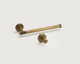 RetroLux Badset Bronze – Messing Badezimmer Zubehör | Gerändelte Oberfläche | Wandmontiertes Accessoires Set