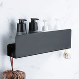 RaumFix Wandregal Schwarz – Badezimmer Regal Aluminium | Duschablage mit Haken | Modern & Platzsparend