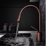 LuxAura Waschbeckenhahn Roségold – Messing Mischbatterie | Drehbarer Wasserhahn | Modernes Badezimmer Design
