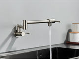 Designer Wand Wasserhahn Küche Goldoptik – Kaltwasserarmatur | Schwenkbarer Hahn | Platzsparend & Elegant