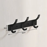 Aluvia Schwarz Wandhakenleiste – Aluminium Kleider- & Handtuchhalter mit Mehrfachhaken | Hohe Tragkraft | Modernes Design