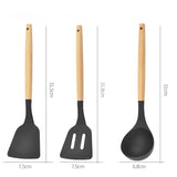 CookMaster Pro Küchenutensilien-Set – 12-teiliges Silikon-Kochset mit Holzgriffen | hitzebeständige Küchenhelfer | stilvolle Premium-Küchenausstattung