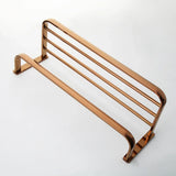 Monoria Premium Badaccessoire Set Roségold 5-teilig Wandmontage aus Massivmessing – Luxus Badezimmer Komplettset | Elegantes Hotel-Design für stilvolle Badgestaltung | Korrosionsbeständige Sanitär-Accessoires
