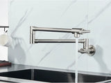 Designer Wand Wasserhahn Küche Goldoptik – Kaltwasserarmatur | Schwenkbarer Hahn | Platzsparend & Elegant