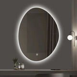 LumoVire LED Badezimmer- und Schminkspiegel unregelmäßige Form mit Touch-Steuerung – beleuchteter Wandspiegel | rahmenloses Design | moderne Smart-Beleuchtung für Bad und Wohnräume