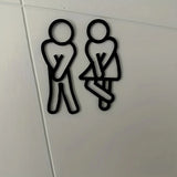 WC-Wegweiser Figurenzeichen – Originelles Toilettenschild für Frauen & Männer | Modernes Acryl-Türzeichen ohne Rahmen | Für Gastronomie, Hotel & Zuhause