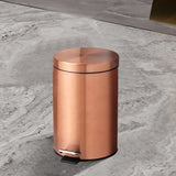 ELEGANZA Roségold Treteimer 3L – Edelstahl Abfalleimer Rund | Platzsparend & Hygienisch | Stilvolles Wohnaccessoire