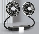 KlimaFahrt Zweifach-Fahrzeugventilator – Autolüfter mit USB-C-Anschluss | 3 Luftstufen & Doppelgebläse | LED-Beleuchtung für Rücksitze