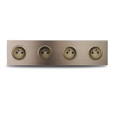 SmartConnect Wandsteckdose Aluminium Braun – Schuko Steckdose mit USB & LAN | Unterputz Anschlussdose | Modernes Design