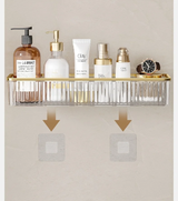 CrystalCorner Premium Acryl Eckregal Selbstklebend Transparent – Bohrfreies Badezimmer Wandregal | Platzsparender Organizer für Dusche, Kosmetik & Pflegeprodukte | Modernes Badzubehör
