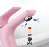 Auralis Premium Waschtischarmatur Einhebel Messing Farbdesign Warm- und Kaltwasser Einloch – Moderne Badezimmerarmatur in Rosa, Weiß oder Schwarz | Stilvoller Design Wasserhahn | Kratzfeste Lackoberfläche & langlebige Qualität
