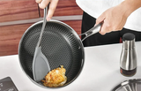 HexaChef Pro Edelstahl-Honigwaben-Bratpfanne 28 cm mit Glasdeckel für alle Herdarten | kratzfeste Antihaft-Profi-Pfanne | langlebige Edelstahl-Aluminium-Kochpfanne