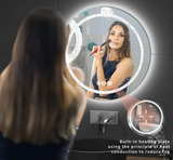 LumiVanta Runder intelligenter LED-Badezimmerspiegel mit Antibeschlag-Funktion – berührungsgesteuerter Lichtspiegel für Badezimmer | dimmbar, 3 Lichtfarben | modernes Premium-Design
