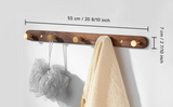 Lignora Wandgarderobe mit 5 Haken – Schwarze Holzgarderobe für Flur & Bad | Platzsparend | Stilvolle Aufbewahrungslösung