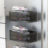 MagnoShelf Pro Magnetisches Kühlschrank-Seitenregal – magnetischer Küchen-Organizer mit Stauraum | platzsparendes Metall-Aufbewahrungssystem | ohne Bohren