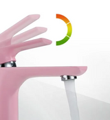 Auralis Premium Waschtischarmatur Einhebel Messing Farbdesign Warm- und Kaltwasser Einloch – Moderne Badezimmerarmatur in Rosa, Weiß oder Schwarz | Stilvoller Design Wasserhahn | Kratzfeste Lackoberfläche & langlebige Qualität