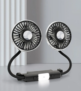 KlimaFahrt Zweifach-Fahrzeugventilator – Autolüfter mit USB-C-Anschluss | 3 Luftstufen & Doppelgebläse | LED-Beleuchtung für Rücksitze